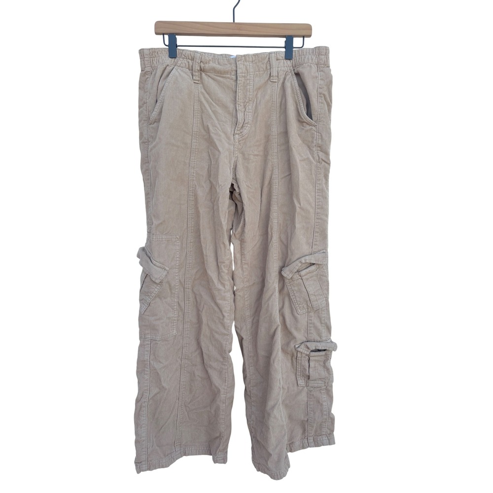 BDG Urban‎ Outfitters Y2K Cargo Corduroy Pants Tan Beige Relaxed Fit Women's L